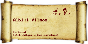 Albini Vilmos névjegykártya